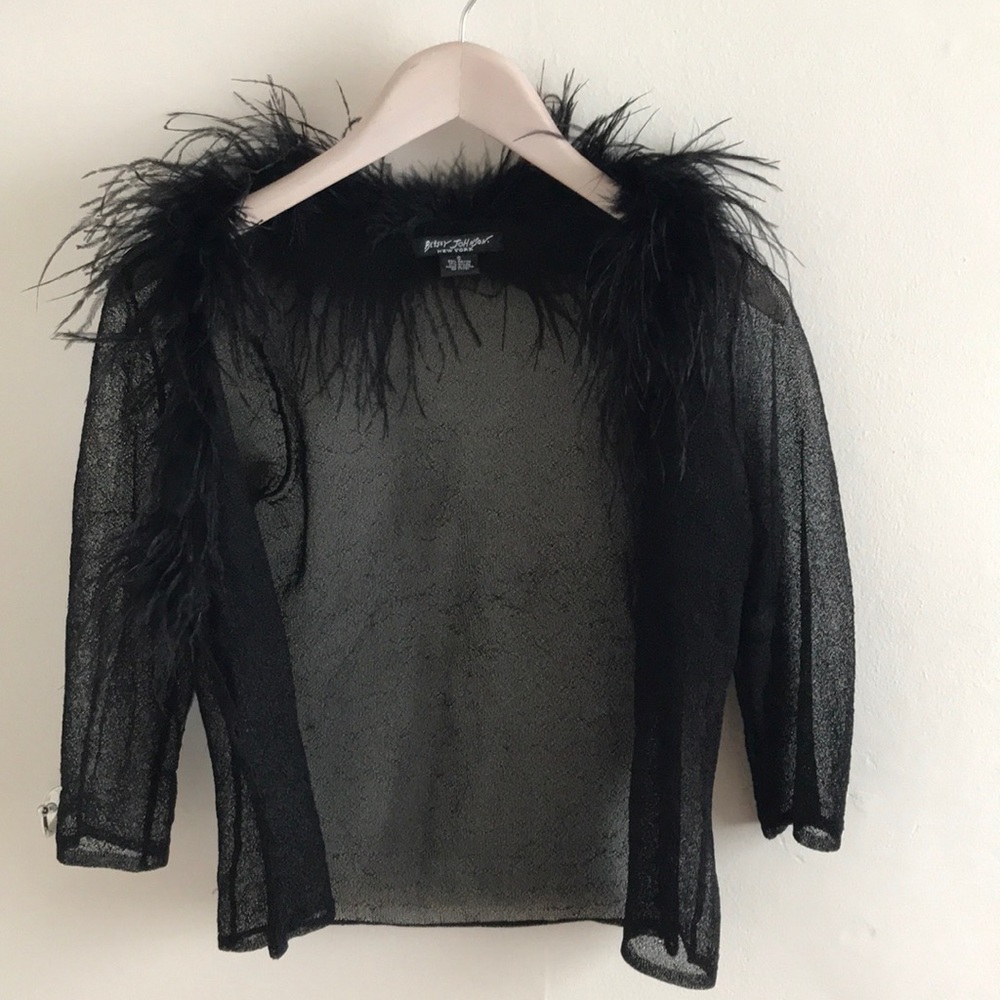 Black Cardigan Betsy Johnson